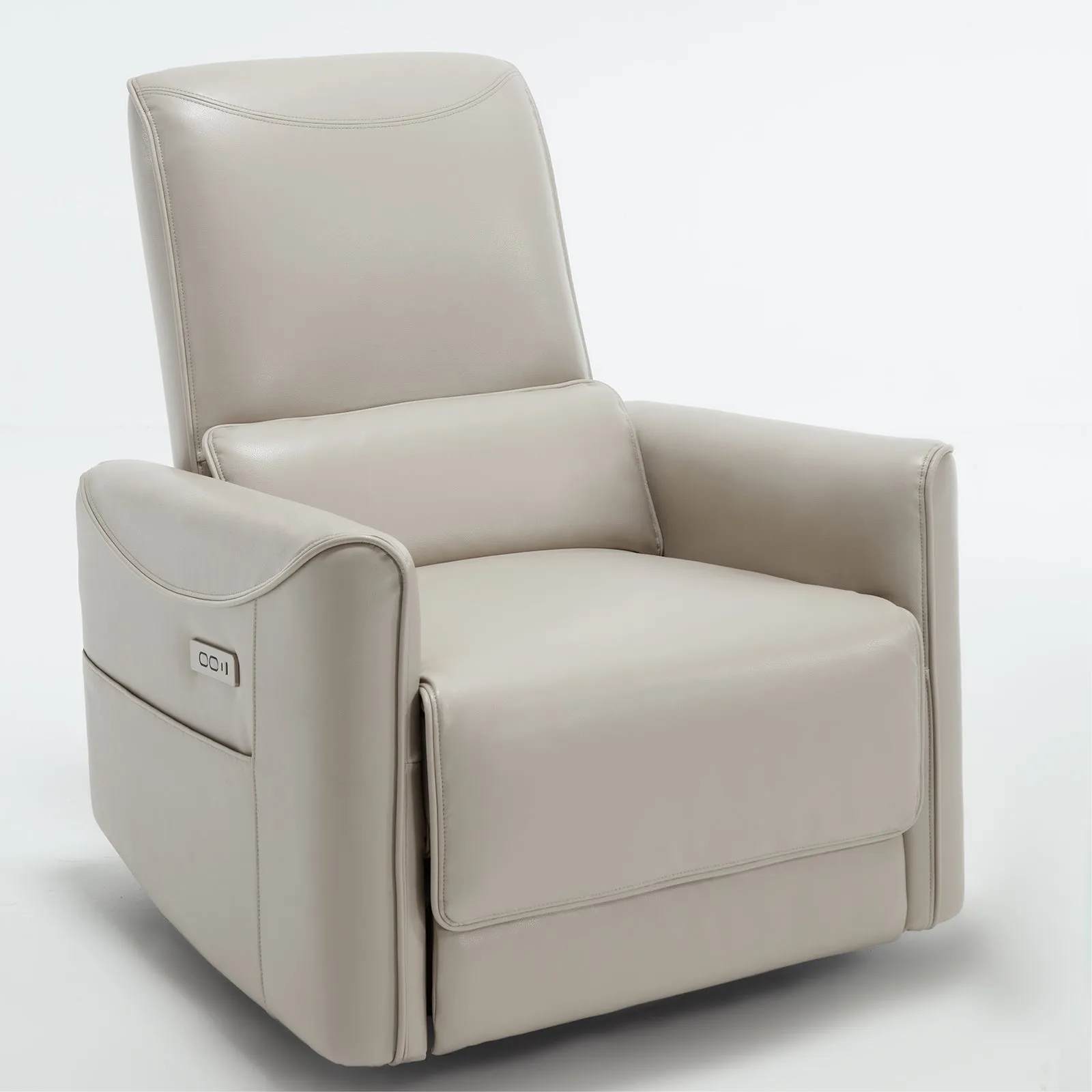 Spencer Swivel and Rocker Power Recliner Chair - Beige