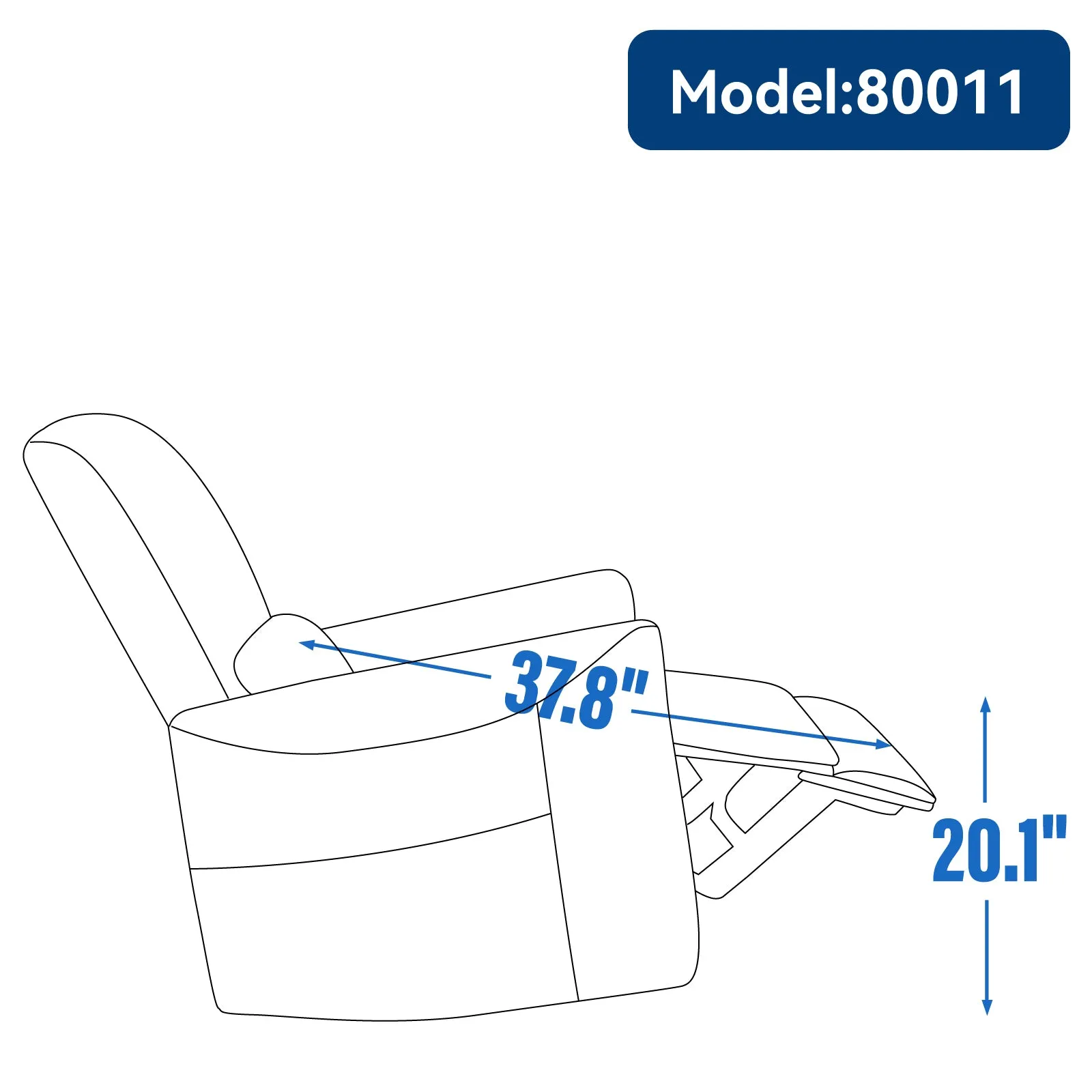 Spencer Swivel and Rocker Power Recliner Chair - Blue
