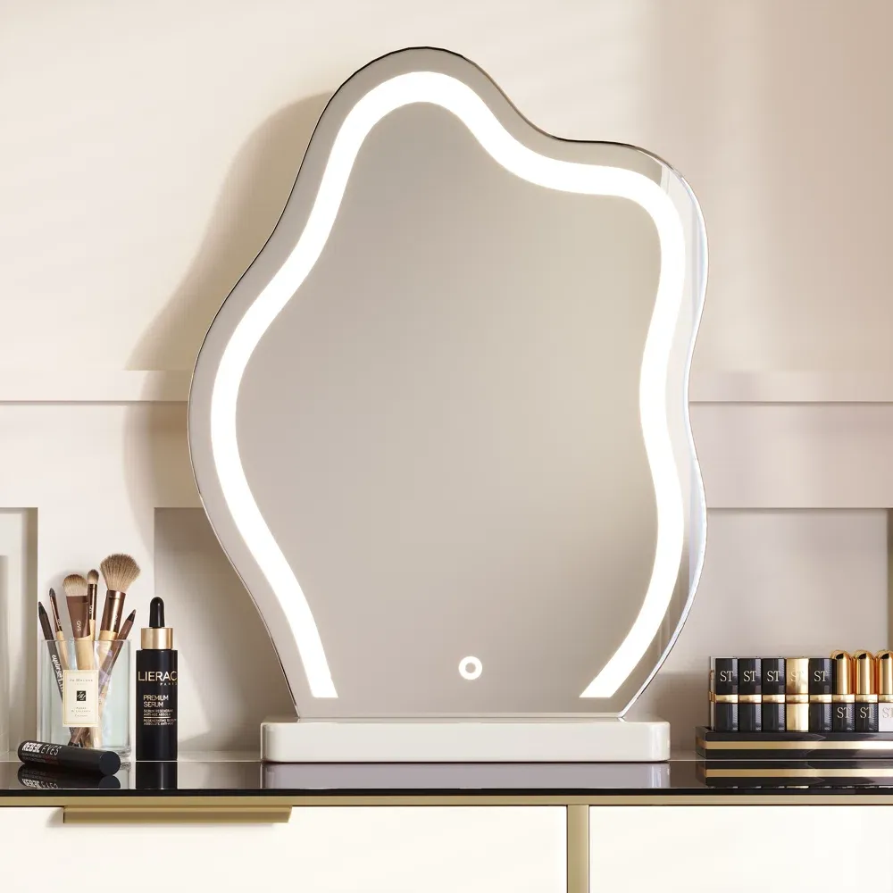 Tabletop Touch Screen Vanity Led Cloud Shaped Mirror