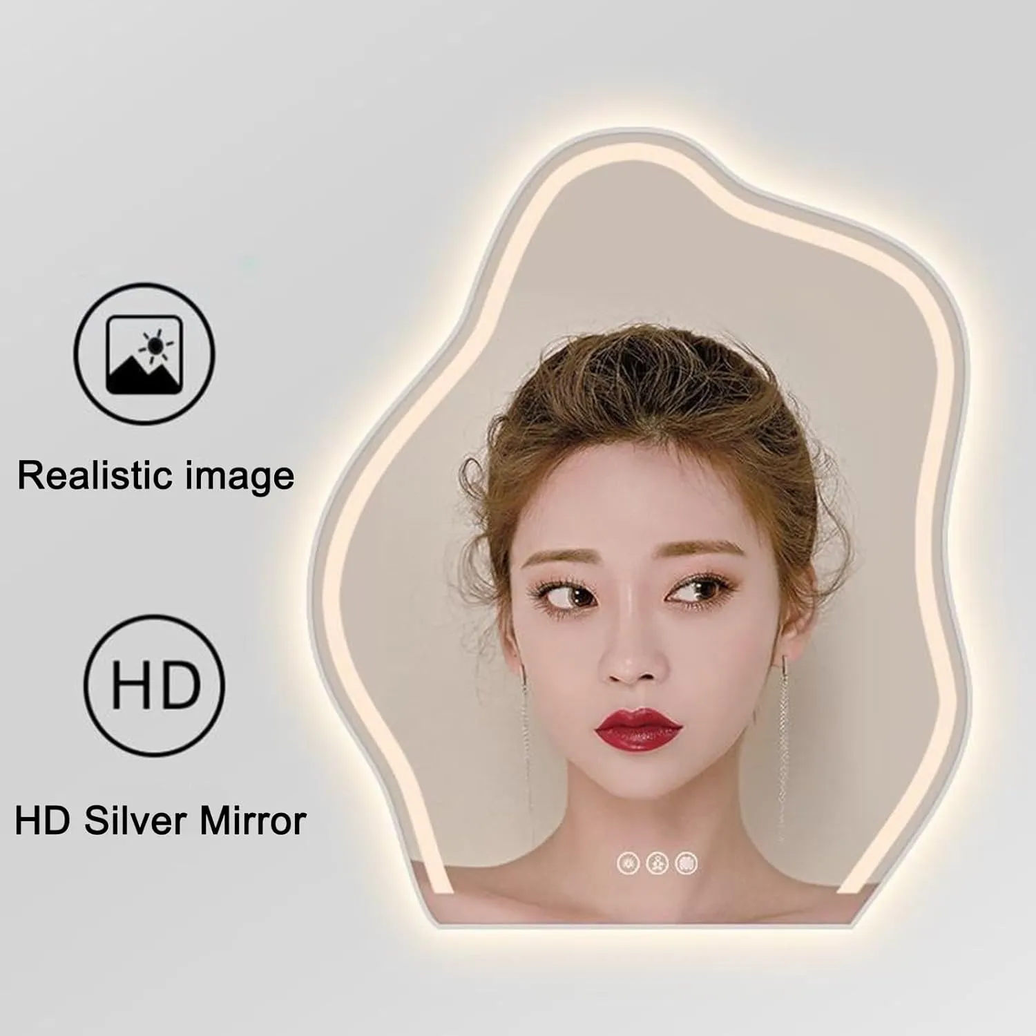 Tabletop Touch Screen Vanity Led Cloud Shaped Mirror
