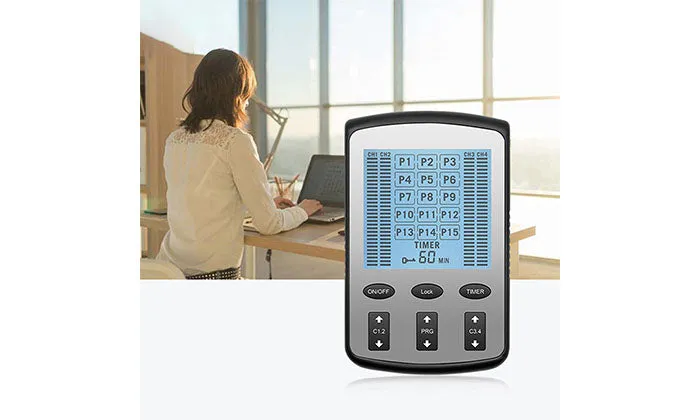 TENS EMS Muscle Stimulator - 15 Modes & 4 Outputs