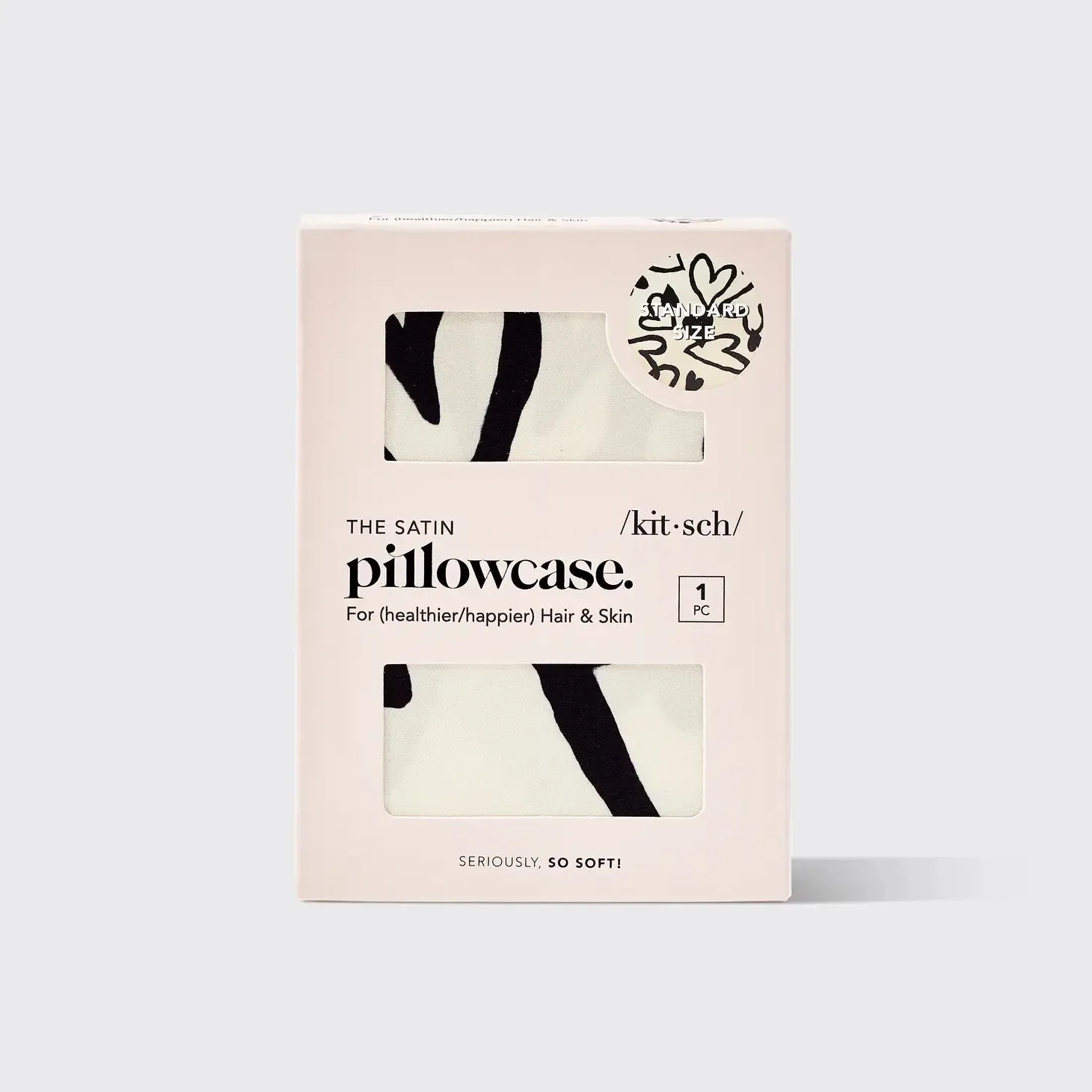 The Satin Standard Pillowcase - Hearts