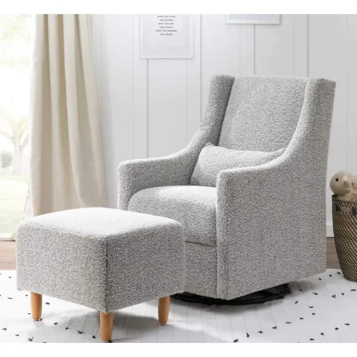 Toco Swivel Glider & Ottoman - Black & White