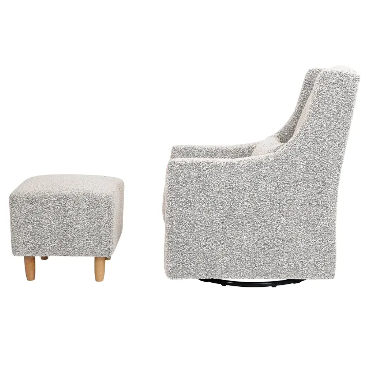 Toco Swivel Glider & Ottoman - Black & White