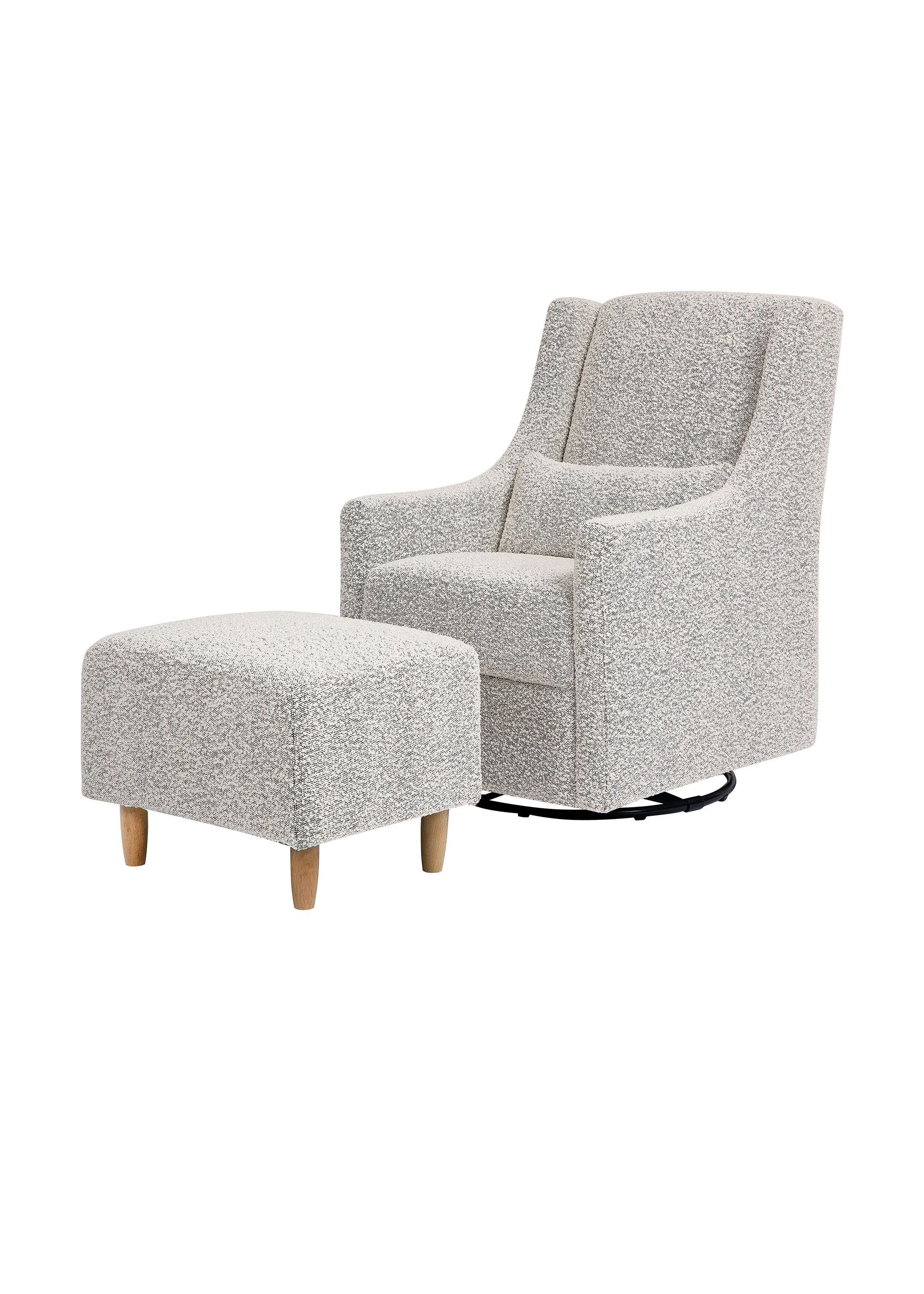 TOCO SWIVEL GLIDER AND OTTOMAN IN BOUCLE