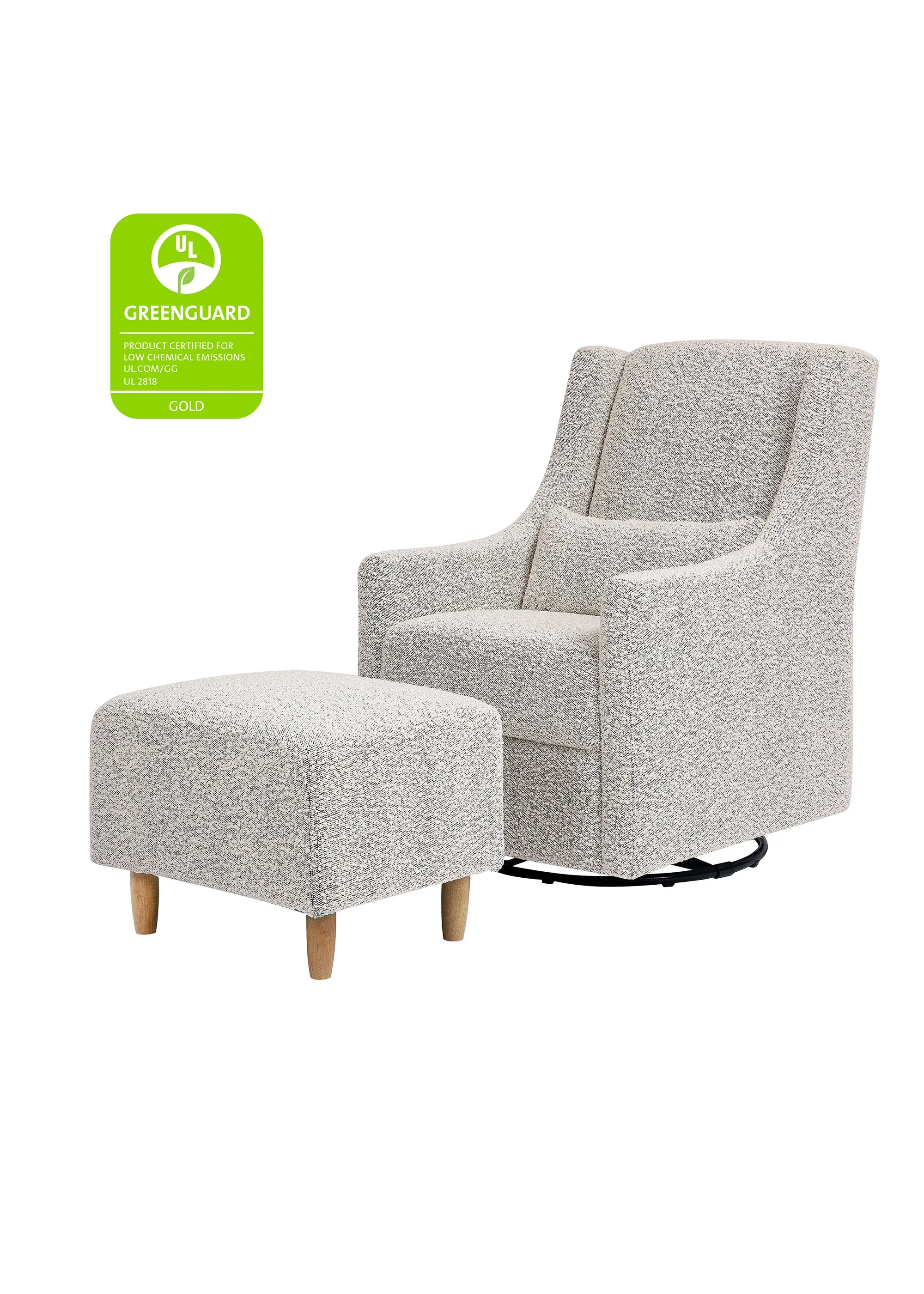 TOCO SWIVEL GLIDER AND OTTOMAN IN BOUCLE