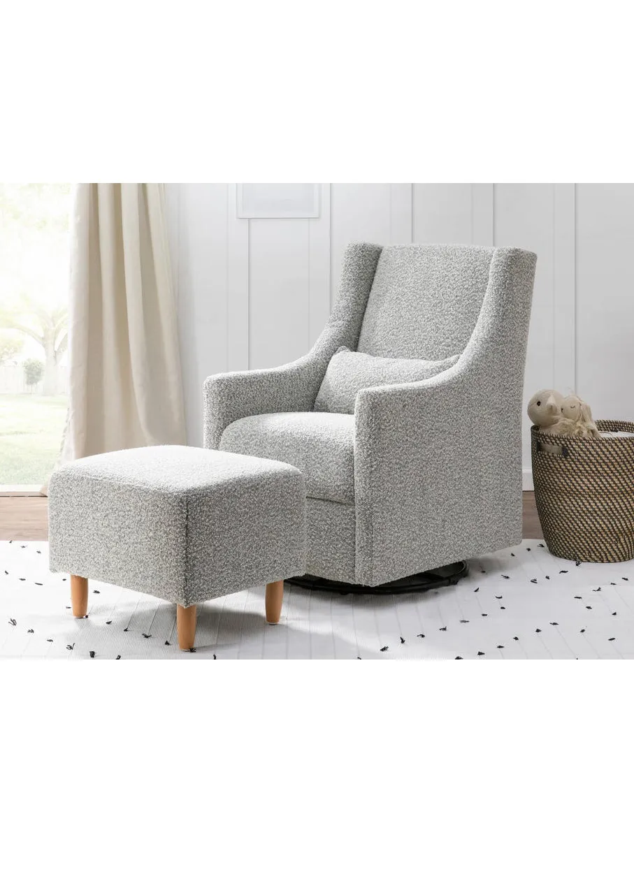 TOCO SWIVEL GLIDER AND OTTOMAN IN BOUCLE