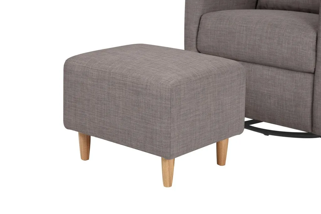 Toco Swivel Glider with Ottoman in eco-performance fabric | water repellent & stain resistant (Grey Tweed)