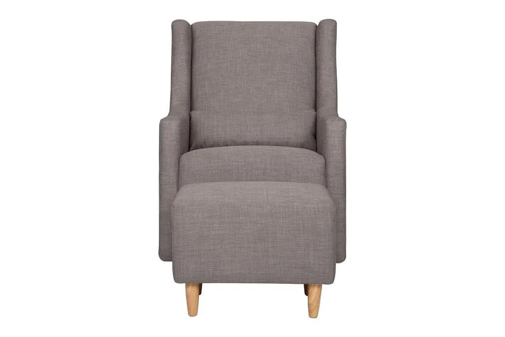 Toco Swivel Glider with Ottoman in eco-performance fabric | water repellent & stain resistant (Grey Tweed)