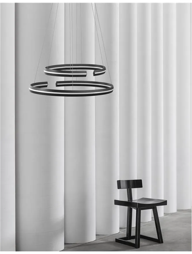 TOR Sandy Black Aluminium Split Loop Pendant Medium - ID 10189