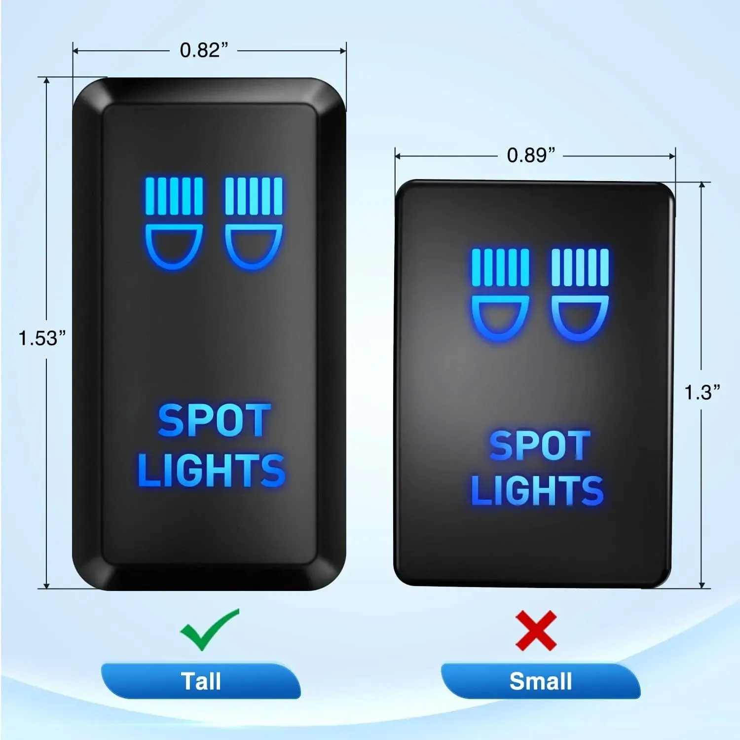 Toyota Spot Lights Push Button ON/Off Tall Switch