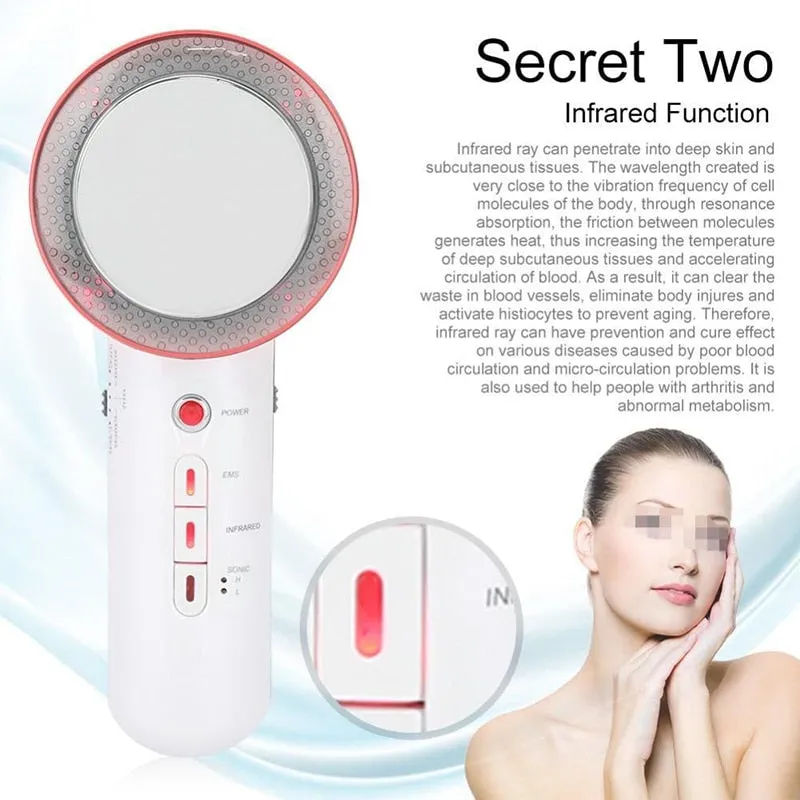 Ultrasonic Cellulite Remover Weight Loss Lipo Anti Cellulite Fat Burner Galvanic Infrared Ultrasonic Therapy EMS Stimulate Spa