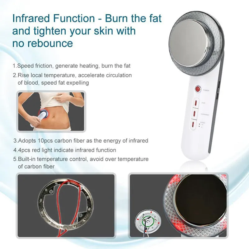 Ultrasonic Cellulite Remover Weight Loss Lipo Anti Cellulite Fat Burner Galvanic Infrared Ultrasonic Therapy EMS Stimulate Spa