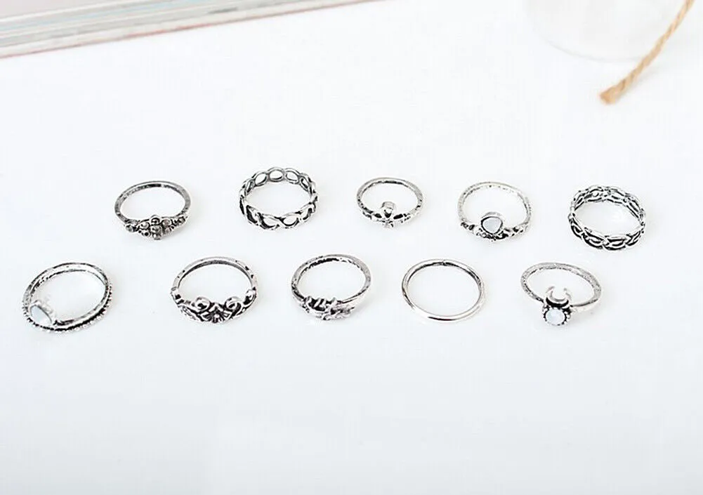US Bulk Lot Knuckle Stacking Bands Midi Mid Above Joint Rings Punk Finger Tip