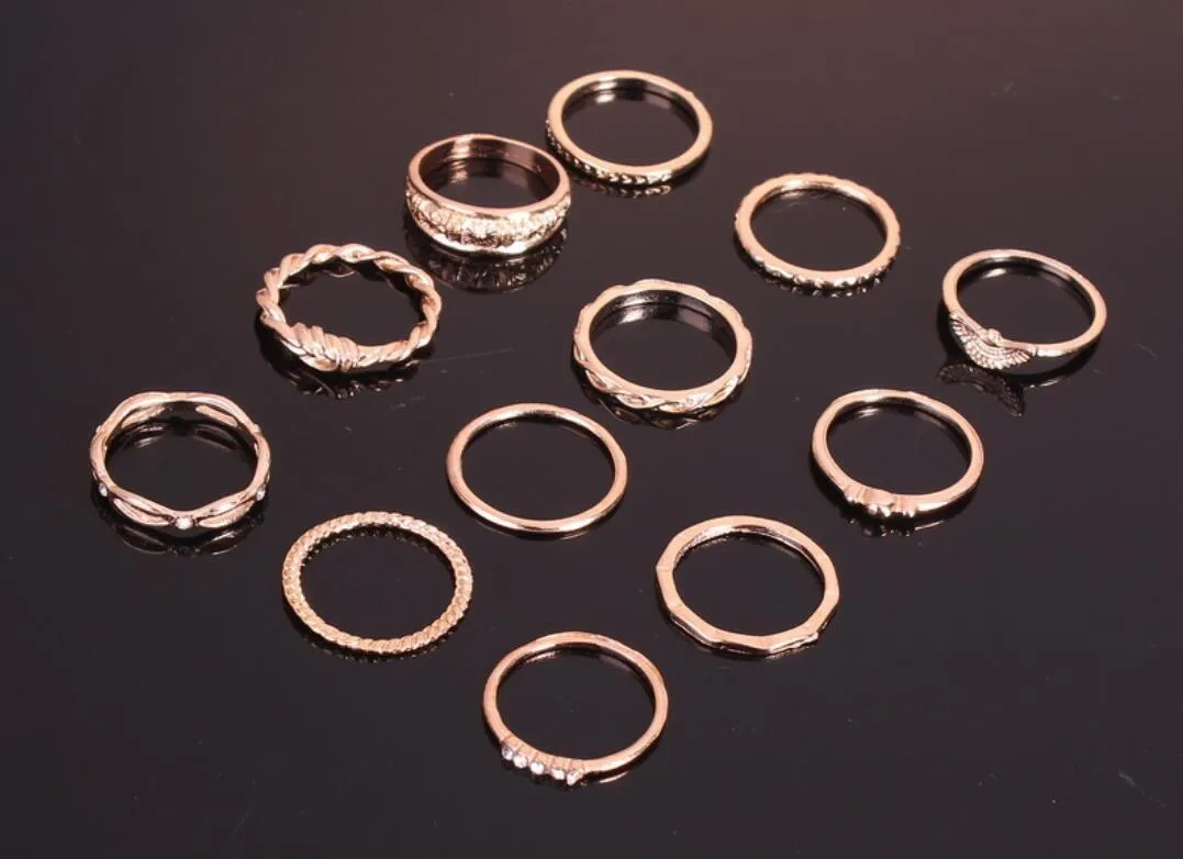 US Bulk Lot Knuckle Stacking Bands Midi Mid Above Joint Rings Punk Finger Tip