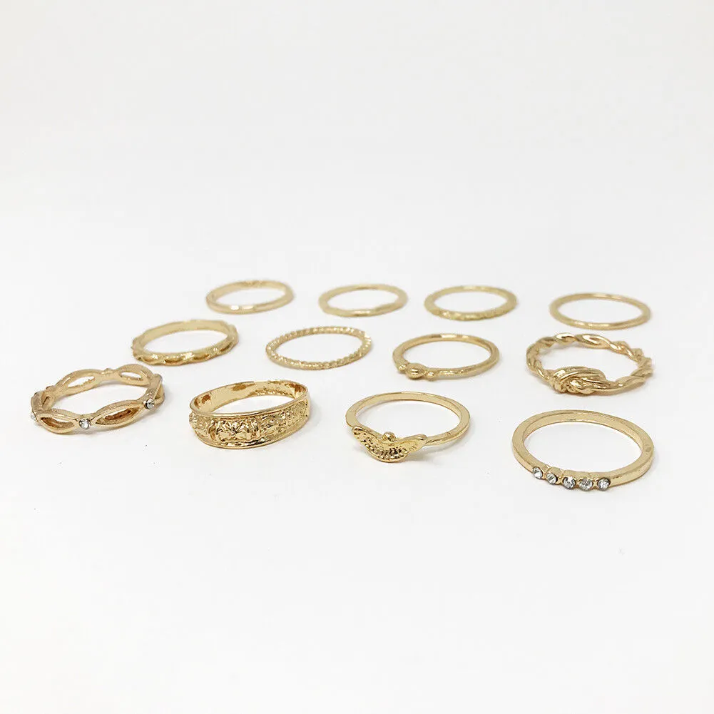 US Bulk Lot Knuckle Stacking Bands Midi Mid Above Joint Rings Punk Finger Tip