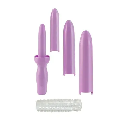 Vibrating 5-Piece Dilator Kit (4 Sizes   1 Textured Pleasure Sleeve)