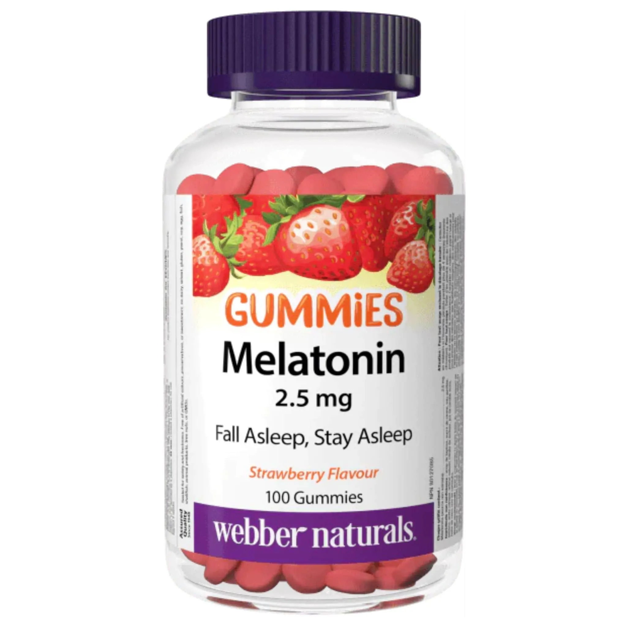 Webber Naturals Melatonin 2.5mg Gummies, Support for Sleep, 100 Gummies