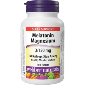 Webber Naturals Melatonin & Magnesium, 3mg/150mg, 100 Tablets