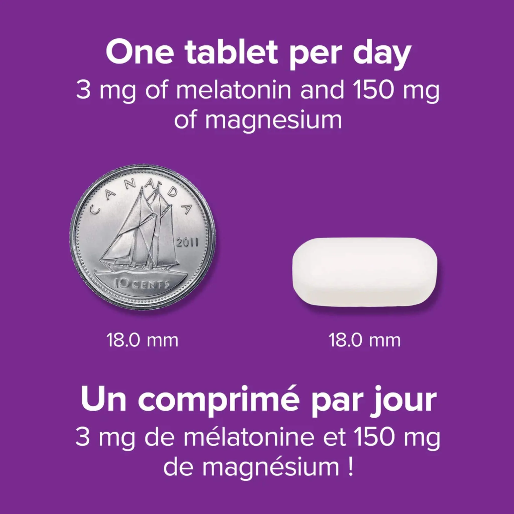 Webber Naturals Melatonin & Magnesium, 3mg/150mg, 100 Tablets