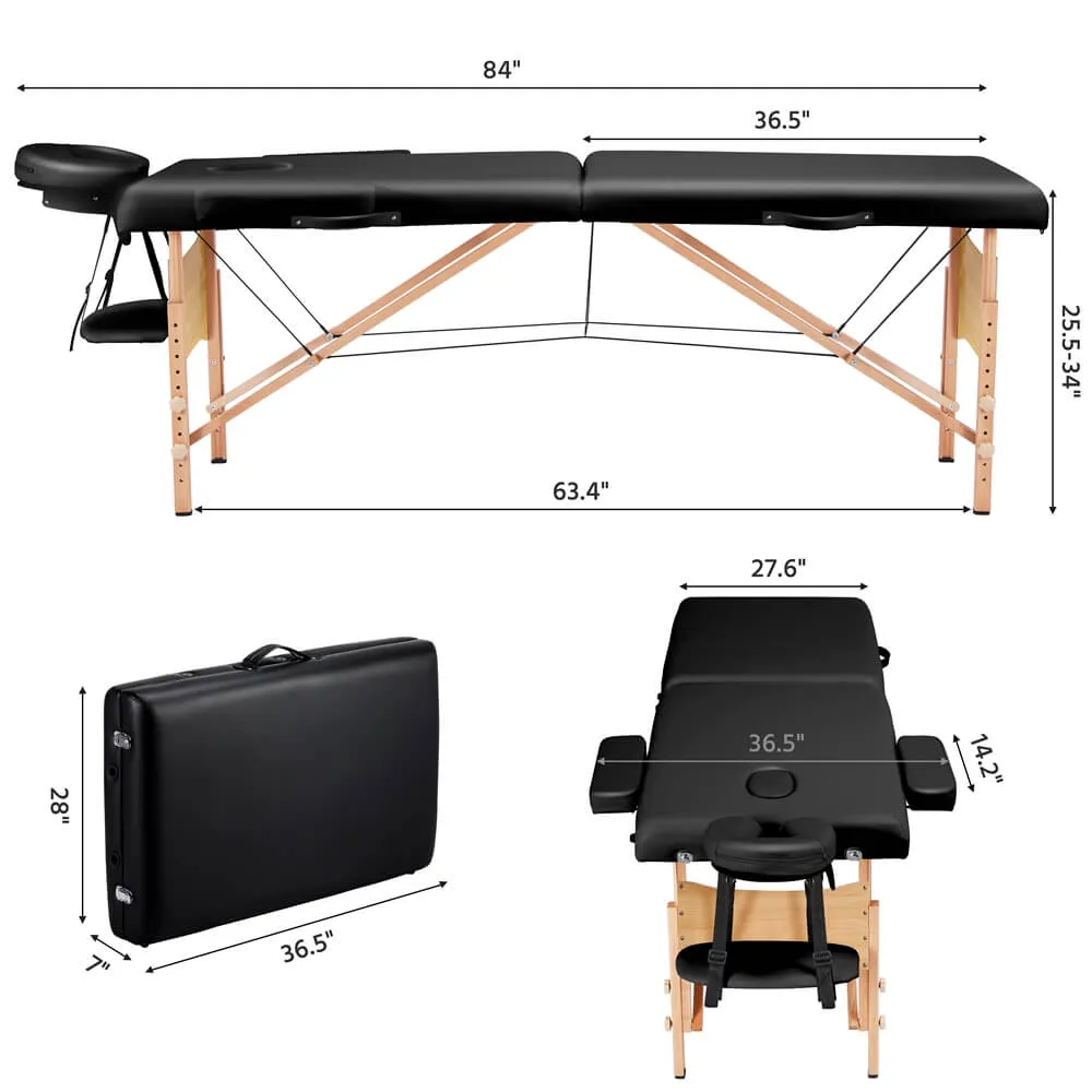 Yaheetech 2 Sectional Folding Massage Table